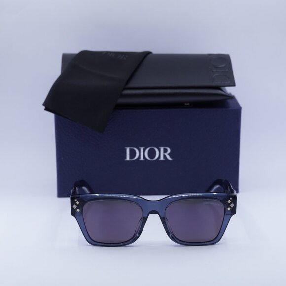 Dior CD DIAMOND S2 30G7 Square Sunglasses - Dark Green/Blue - Picture 2 of 10